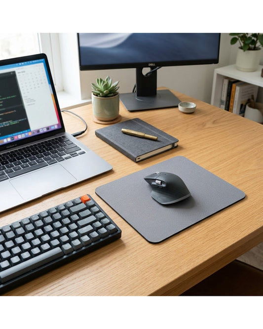 Grwnx Compact Mouse Pad Non-Slip Rubber Base 9.8 x 8.3 in Gray