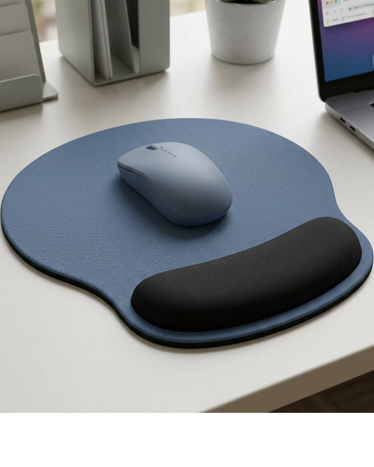 Grwnx Wristcove Memory Foam Mouse Pad 10.2 x 9 in Slate Blue - Lifestyle view