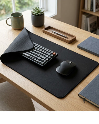 Grwnx Extended Desk Mouse Pad Stitched Edge 31.5 x 11.8 in Black