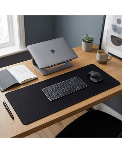 Grwnx Extended Desk Mouse Pad Stitched Edge 31.5 x 11.8 in Black