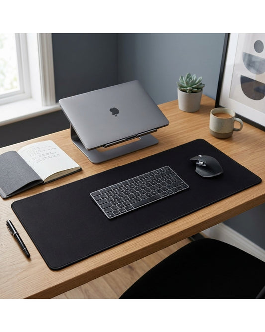 Grwnx Extended Desk Mouse Pad Stitched Edge 31.5 x 11.8 in Black