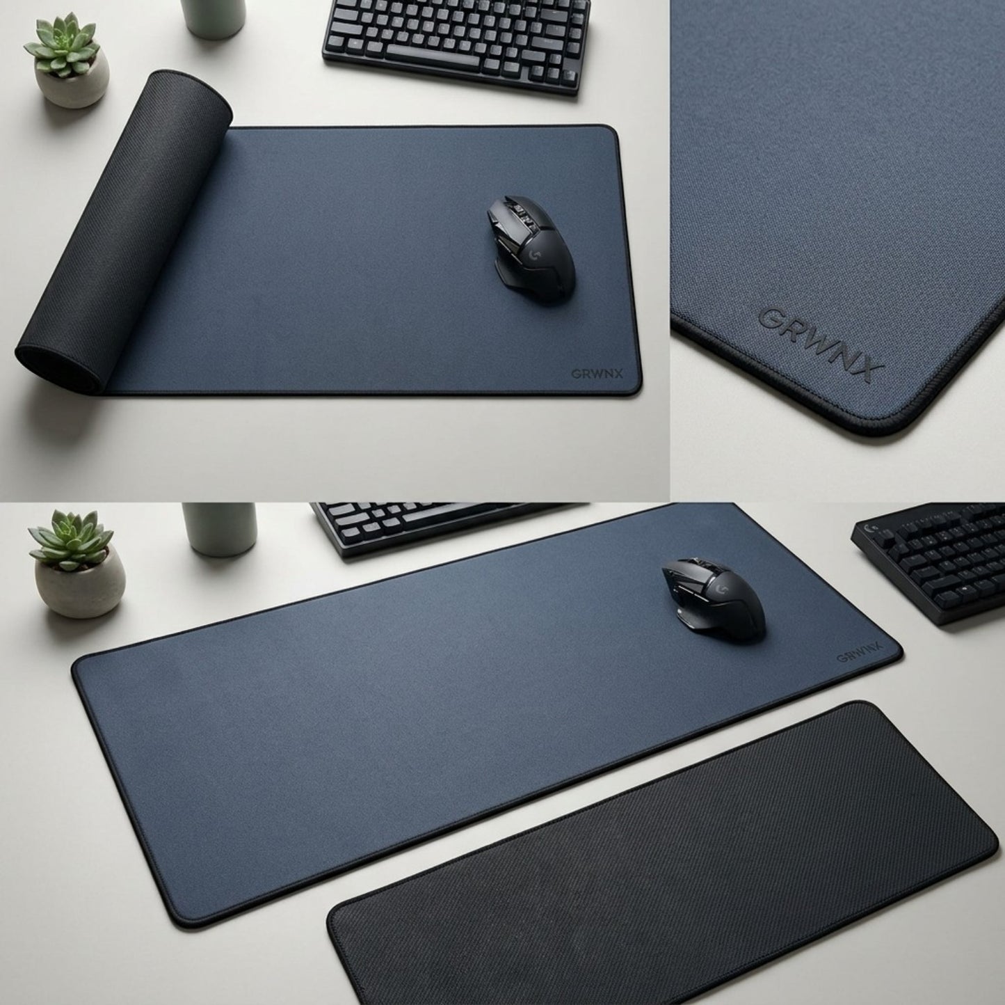 Grwnx Large Gaming Mouse Pad Rubber Base 35.4 x 15.7 in Charcoal