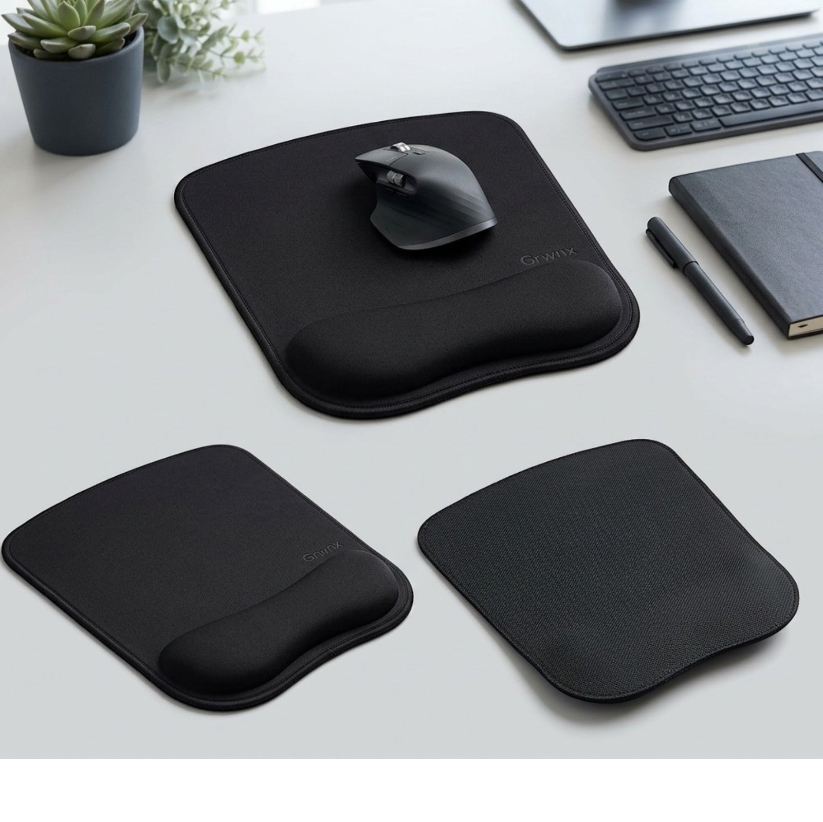 Grwnx Ergonomic Mouse Pad Wrist Rest Memory Foam Black