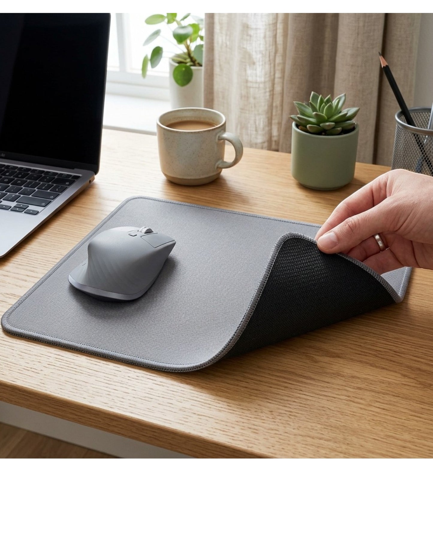 Grwnx Compact Mouse Pad Non-Slip Rubber Base 9.8 x 8.3 in Gray