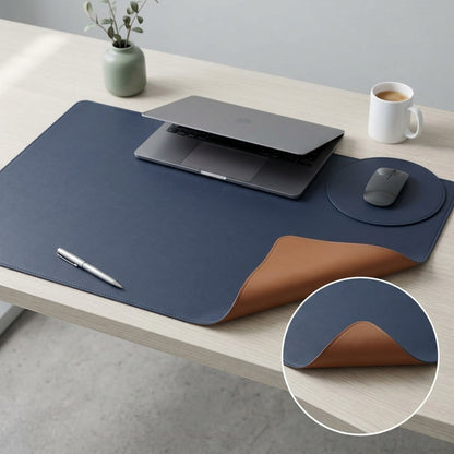 Grwnx Reversible Desk Pad Smooth Surface 35.4 x 17 in Navy